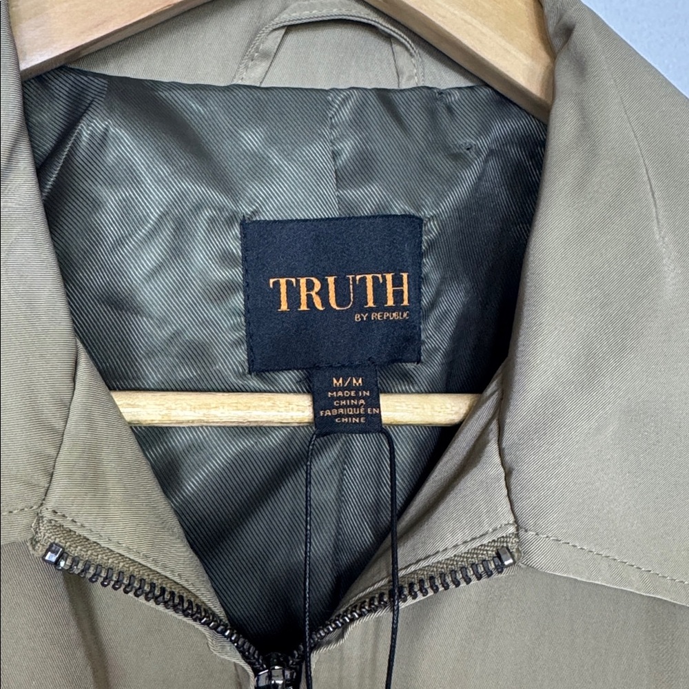 Truth By Republic Bomber Jacket Size Medium Olive Green New - Picture 4 of 10